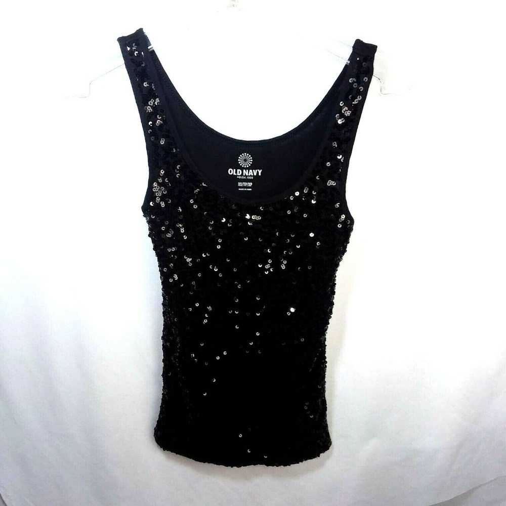Old Navy Black Sequence Tank Top XS